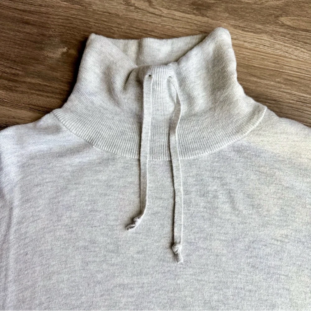 Love‎ by Gap Stripe Lurex Turtleneck Sweater Merino Blend Gray M